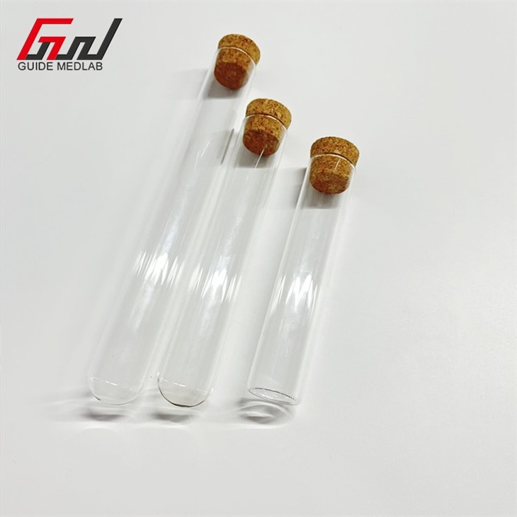 3 glass test tube with cork lid