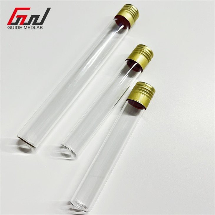 4 flat bottom glass test tubes